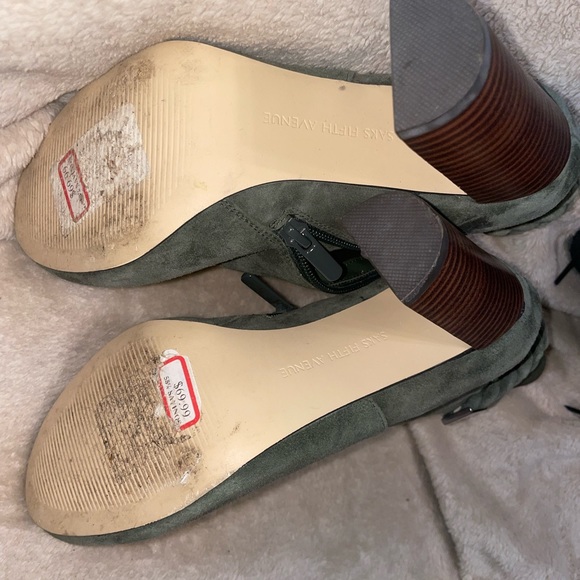 Saks fifth avenue boots suede green so pretty used once - Picture 4 of 10